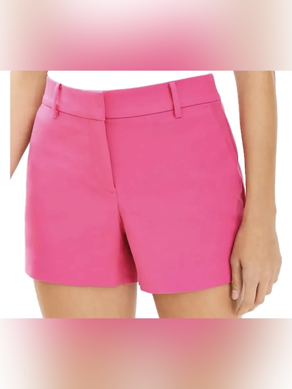 NWT LOFT Petite Curvy Riviera Shorts in Double Weave (Melrose Pink)